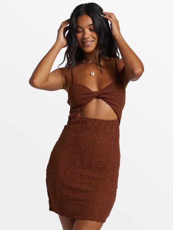 Billabong Dresses & Skirts - Billabong Flower Hour Cutout Dress Brown